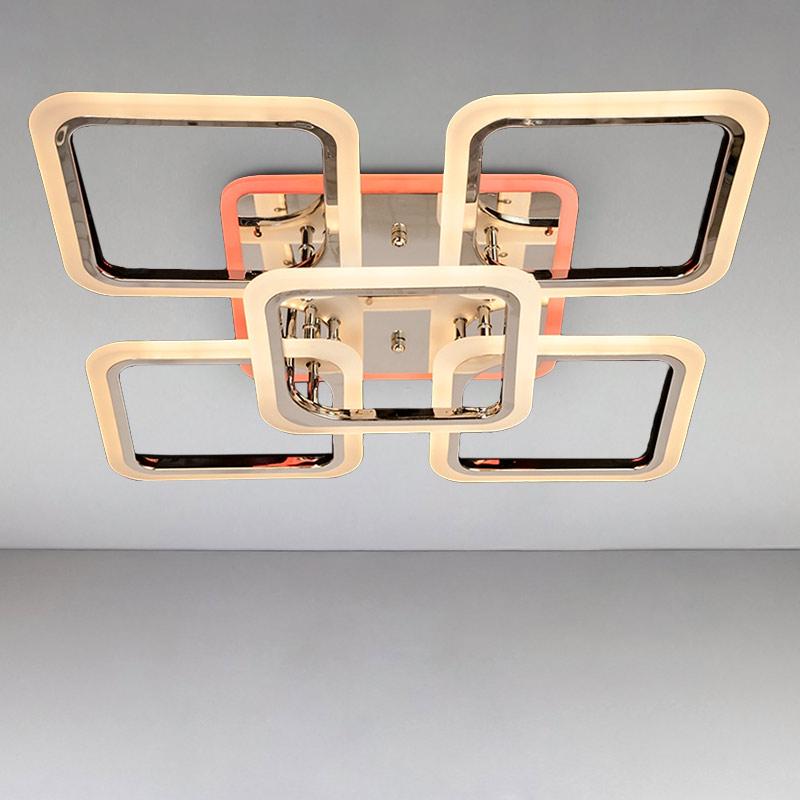 Люстра потолочная светодиодная Light House DS-A14888/4+1 LED 3color dimmer 120W Хром