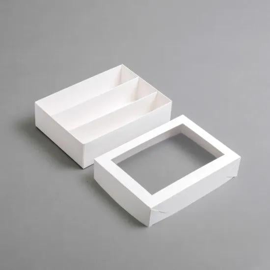 Коробка для макаронса с окном на 15 шт. 255x140x40 см Белый (13273)