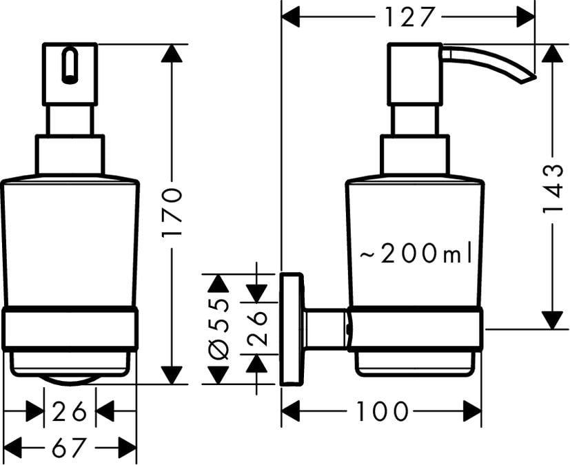 Дозатор для рідкого мила Hansgrohe Logis 41714000 (29621) - фото 2