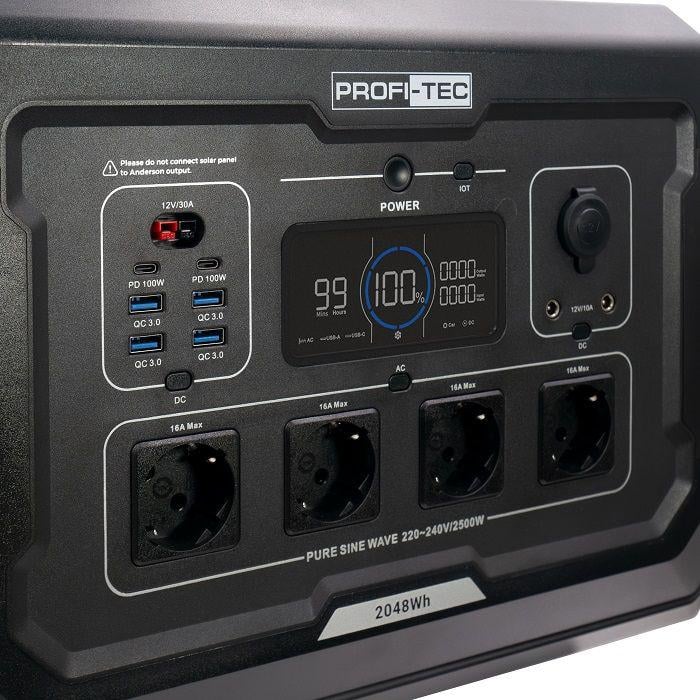 Зарядная станция PROFI-TEC PPS2500 LiFePO 2500 Вт 51,2 В/2048 Вт/ч (006855) - фото 4 Зарядная станция PROFI-TEC PPS2500 LiFePO 2500 Вт 51,2 В/2048 Вт/ч (006855) - фото 4