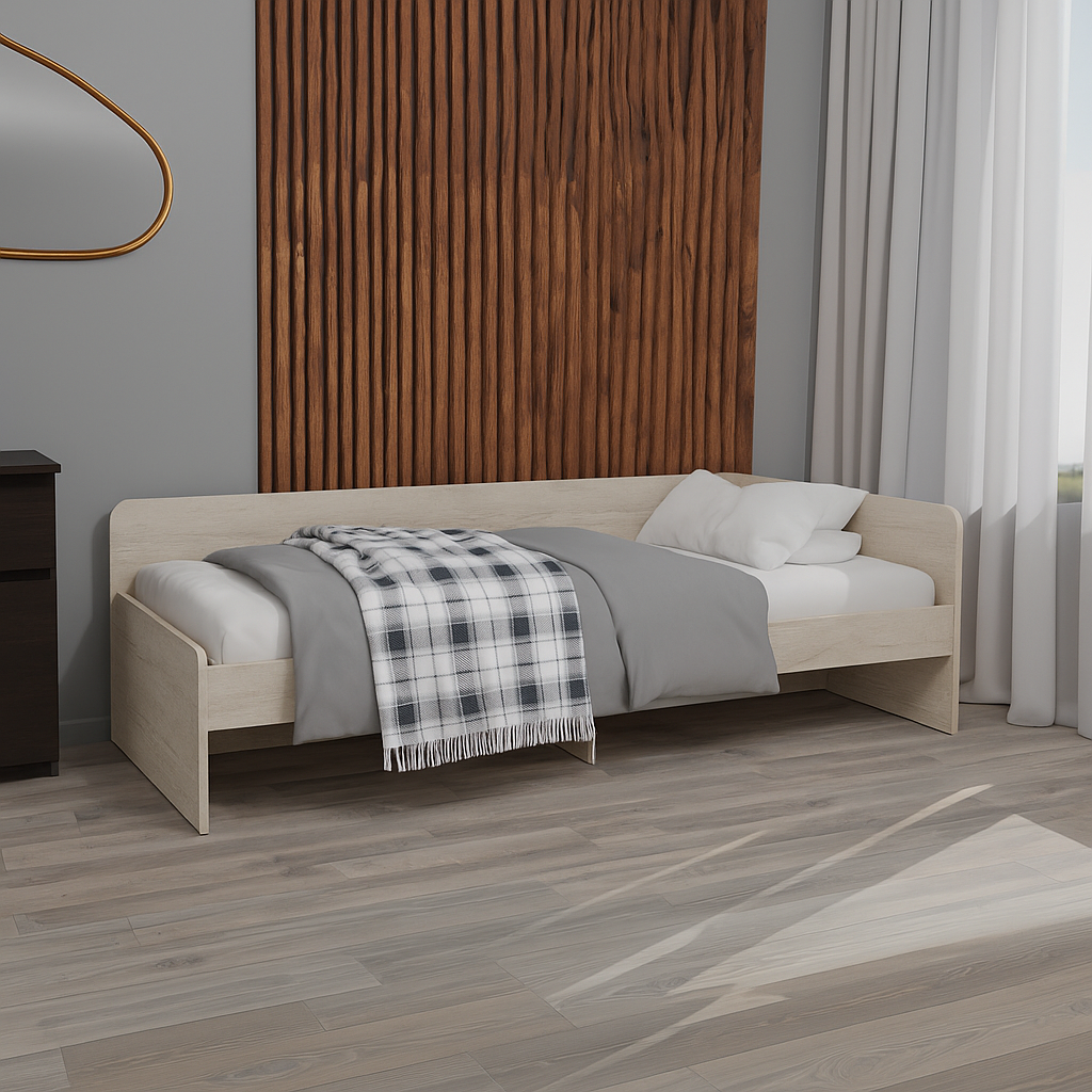 Кровать односпальная Эверест 800 сплошной щит Дуб крафт белый (е-20737.01) - фото 4 Кровать односпальная Эверест 800 сплошной щит Дуб крафт белый (е-20737.01) - фото 4