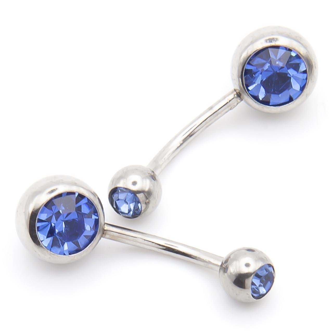 Серьга для пирсинга Банан стразы из нержавеющей стали 12х5/8х1,5 мм 1 шт. Синий (ПС0508б14) Серьга для пирсинга Банан стразы из нержавеющей стали 12х5/8х1,5 мм 1 шт. Синий (ПС0508б14)