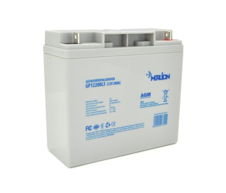 Акумуляторна батарея Merlion AGM GP12200L5 Q2/192 12V 20,0 Ah 181x76x166 мм 5,2 кг