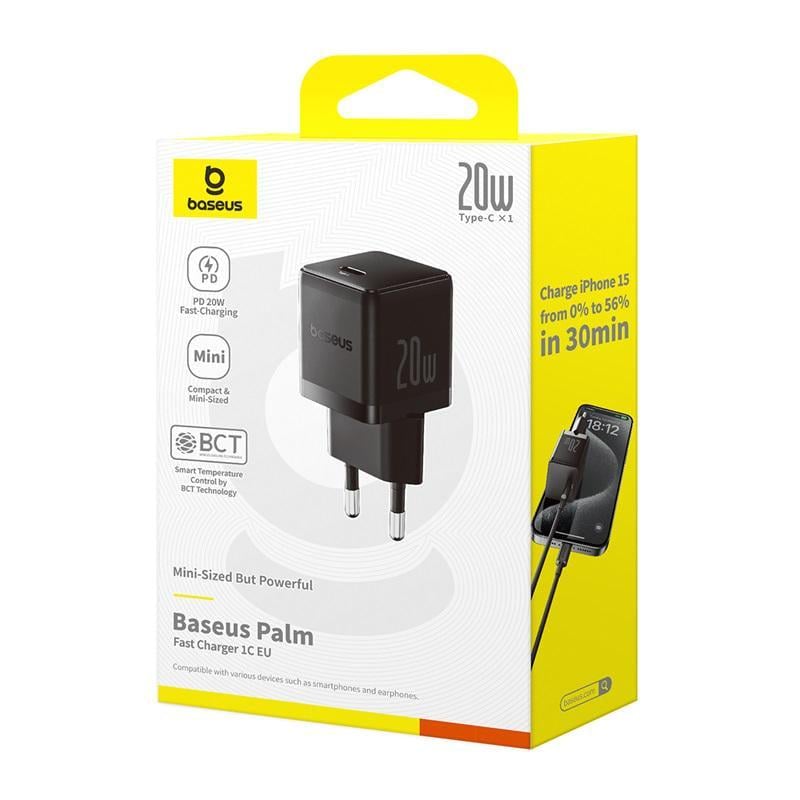 Зарядний пристрій для Baseus Palm Fast Charger 1C 20W EU Cluster Black (P10111602113-00)