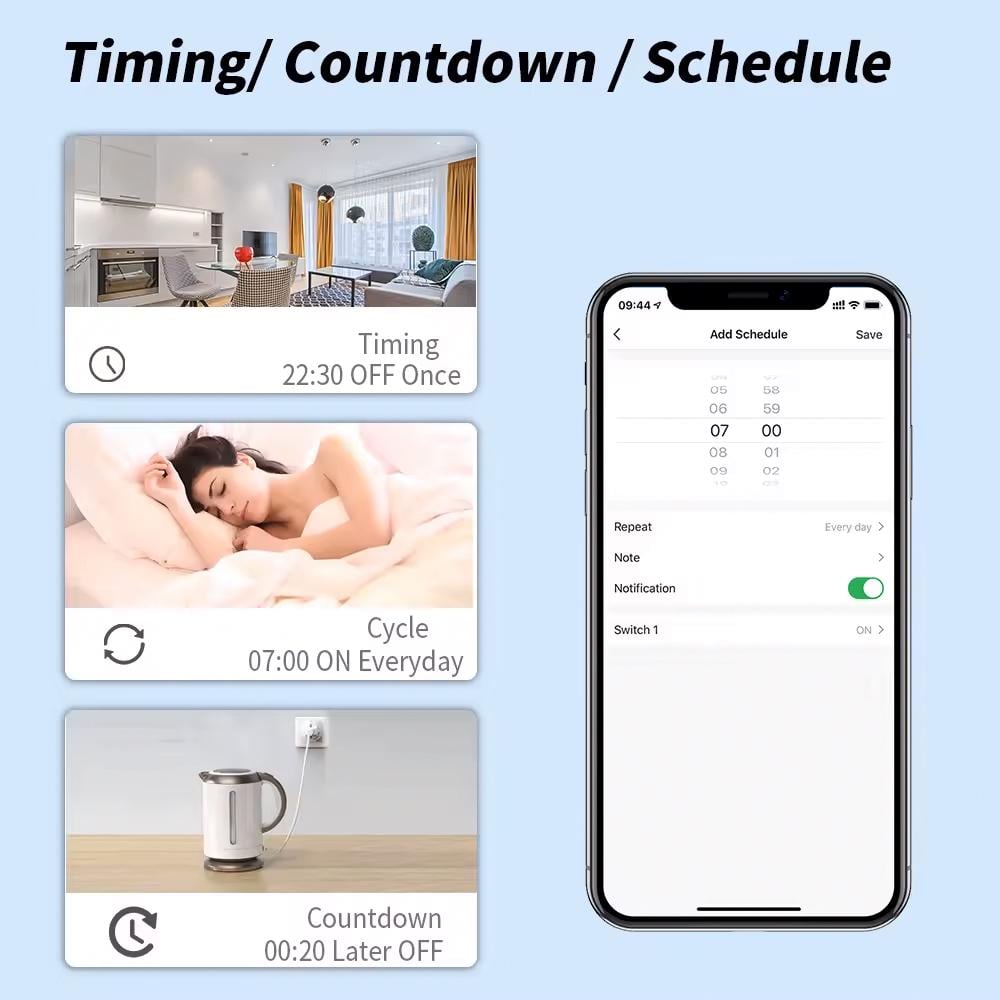Розумна розетка з підключенням до Wi-Fi 16A Білий - фото 3 Розумна розетка з підключенням до Wi-Fi 16A Білий - фото 3