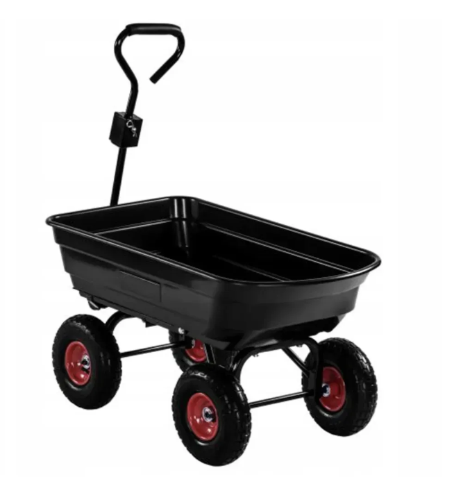 Тележка самосвалная Kraft&Dele до 300 кг 75 л Черная (KD3127)