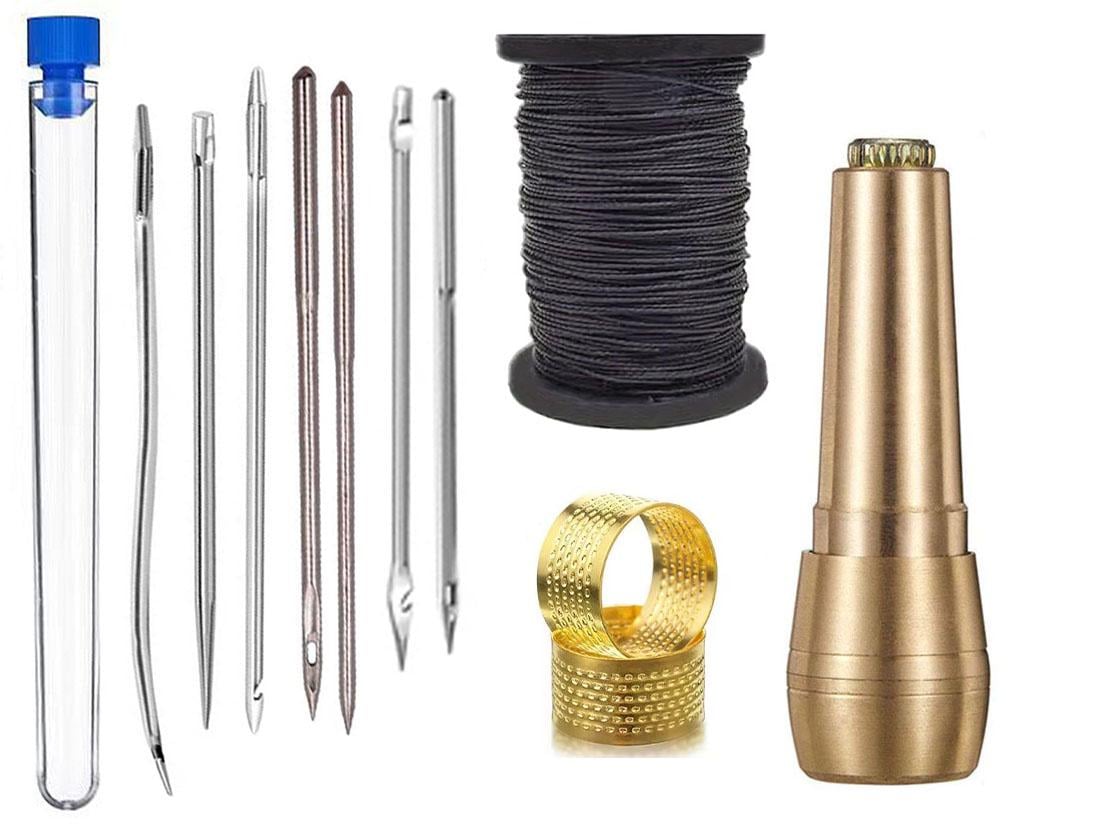 Набір для ручного шиття шкіри з мідною ручкою і 7 змінними шилами (29400)