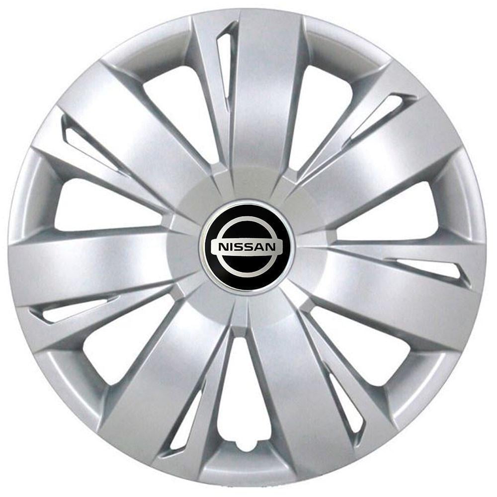 Колпаки SJS R16 с логотипом Nissan 411 4 шт. Серебристый (2654562366)