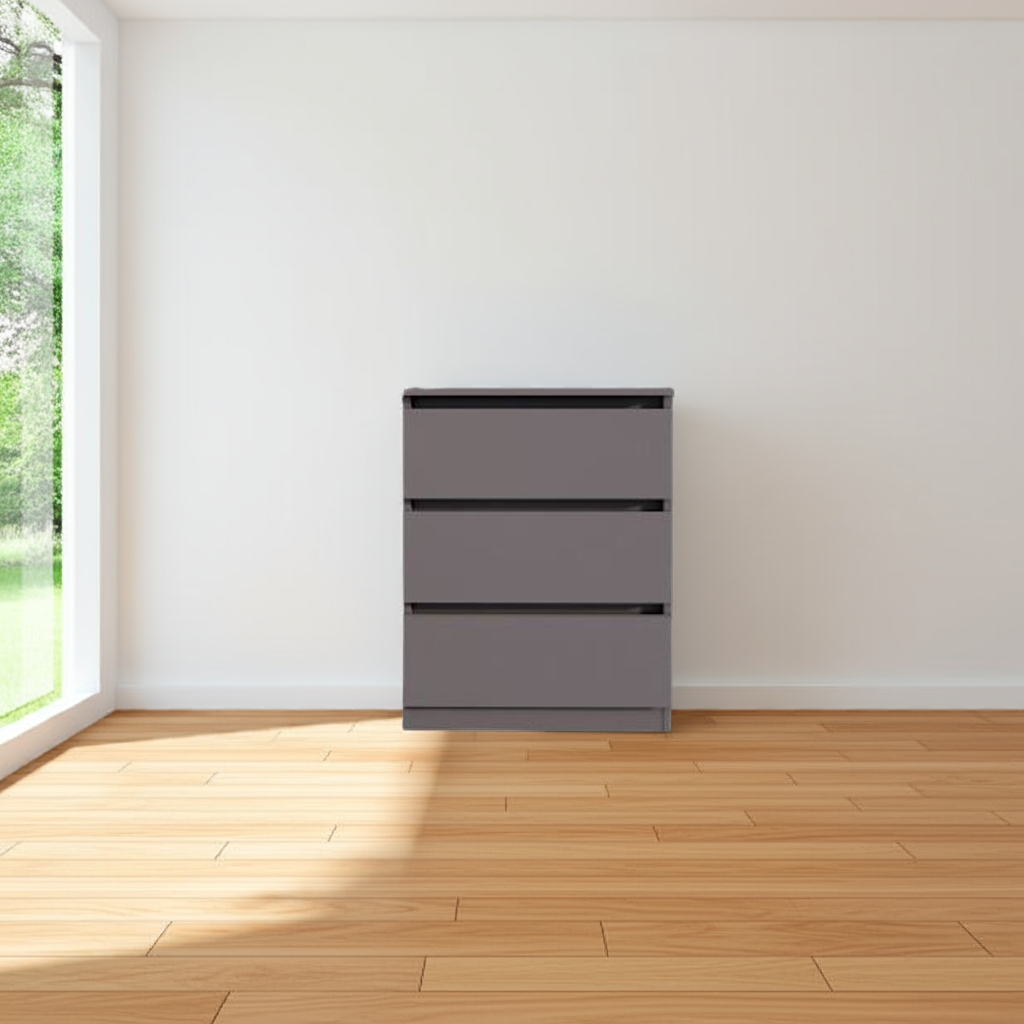 Комод MEBEX на 3 шухляди 60х40х77,4 см Сірий темний (VM3B600DG) - фото 4 Комод MEBEX на 3 шухляди 60х40х77,4 см Сірий темний (VM3B600DG) - фото 4