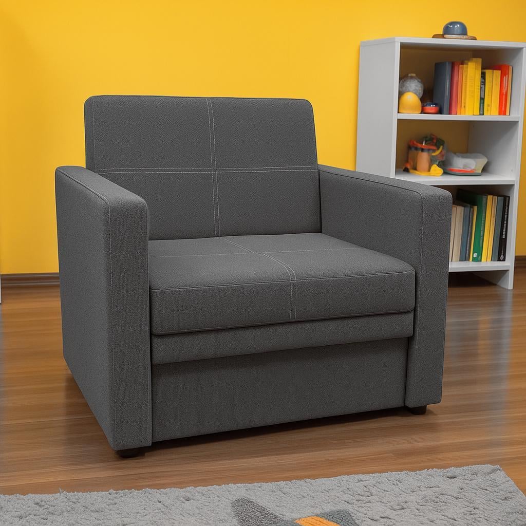 Кресло мягкое раскладное ТОБІ ШО Максиан Bahama рогожка 1040х850х830 мм Серый