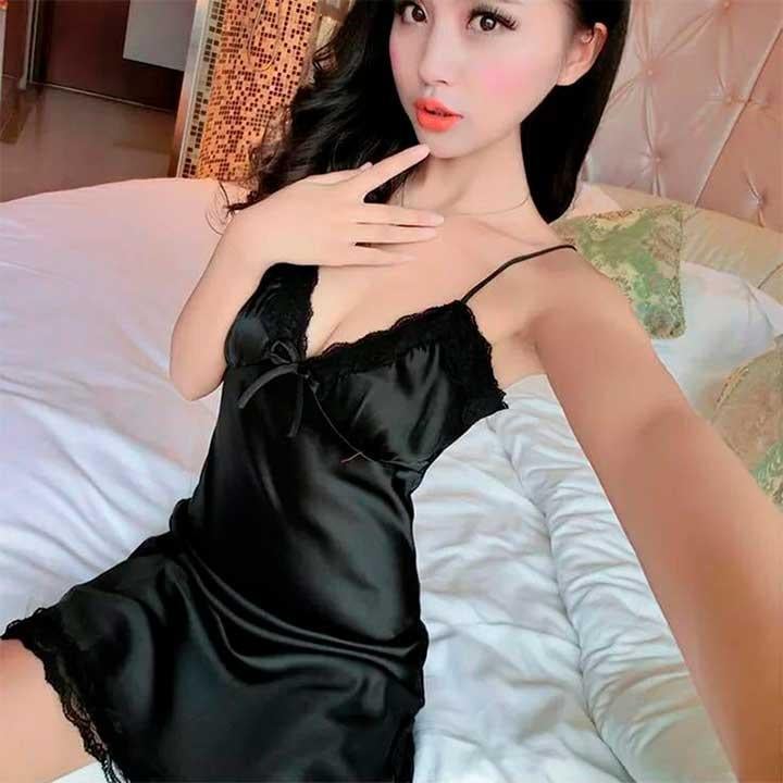 Пеньюар із коротким кроєм XS/S Чорний (K0618-1) - фото 2 Пеньюар із коротким кроєм XS/S Чорний (K0618-1) - фото 2