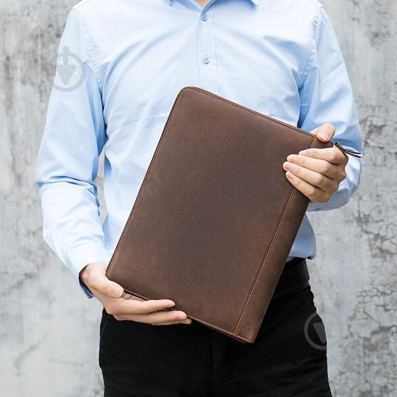 Чоловіча папка органайзер для документів матова 20238 Vintage Коричнева - фото 8 Чоловіча папка органайзер для документів матова 20238 Vintage Коричнева - фото 8