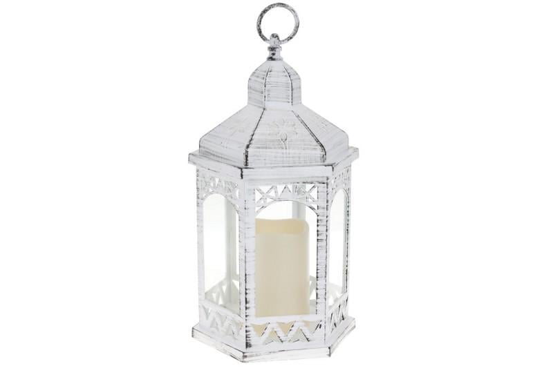 Декоративный фонарь S&T 882123 31 см с патиной Белый (100430)