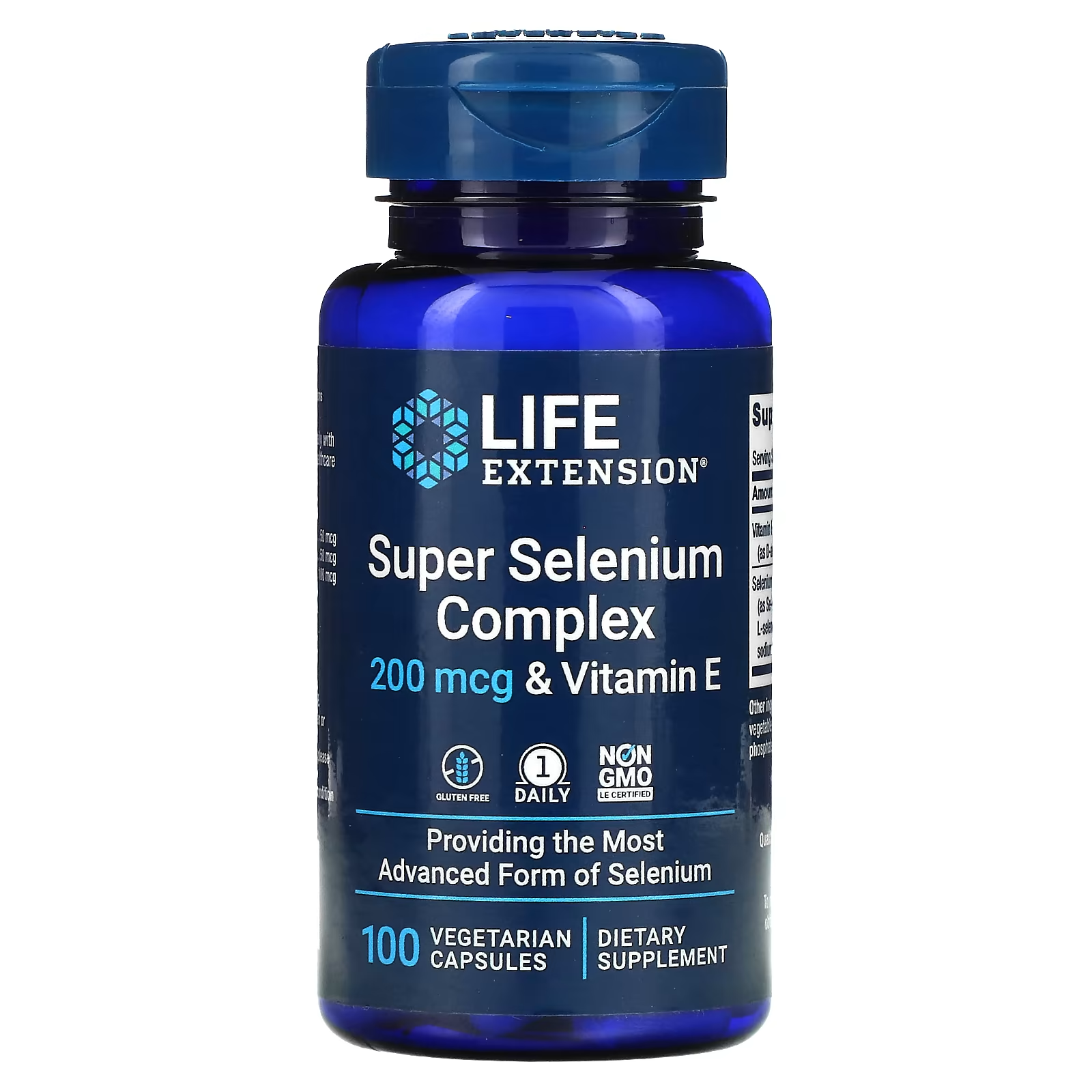 Витамины Life Extension Super Selenium Complex с витамином Е 200 мкг 100 вегетарианских капсул