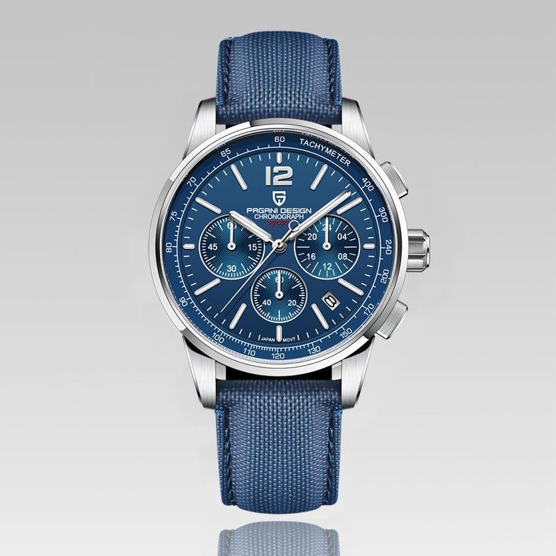 Годинник чоловічий водонепроникний Pagani Design YS008 з хронографом Silver/Blue (22816086) - фото 5 Годинник чоловічий водонепроникний Pagani Design YS008 з хронографом Silver/Blue (22816086) - фото 5