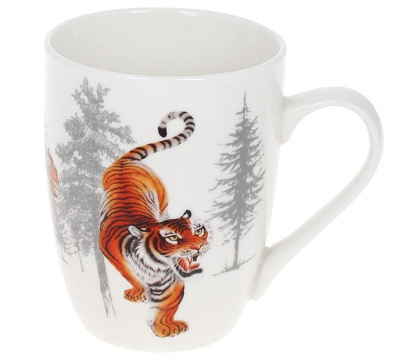 Кружка фарфоровая BonaDi Тигр 380 мл (K013)