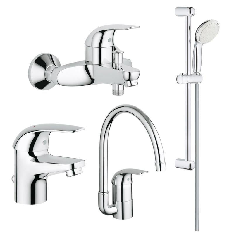 Набор смесителей для ванной Grohe Euroeco (123242K)