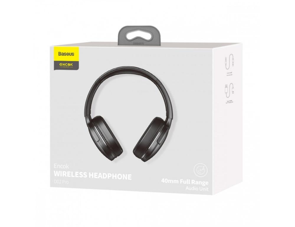Навушники бездротові накладні Baseus Encok Wireless headphone D02 Pro Black 2022 Edition (NGTD010301)