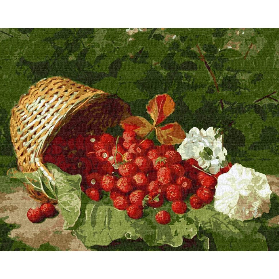 Картина по номерам Идейка Корзина с клубникой 40x50 см (KHO5662)