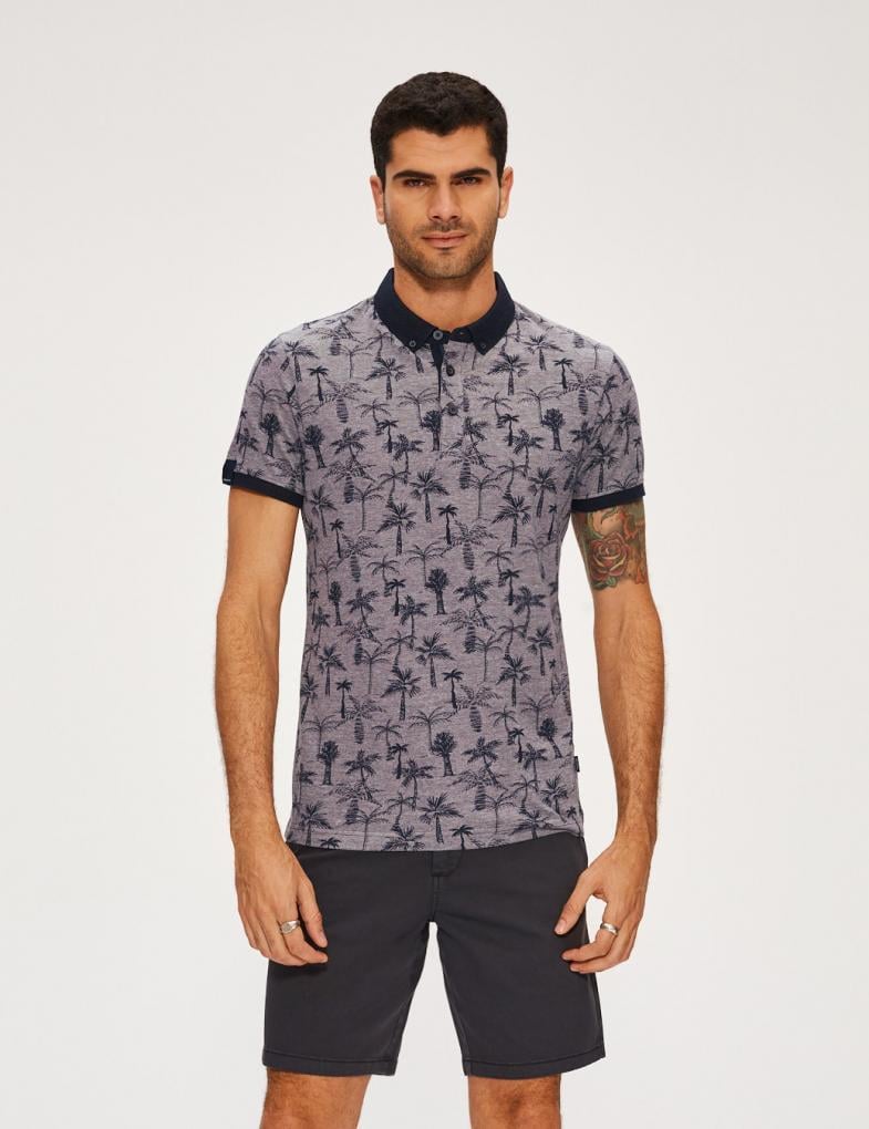 Футболка мужская поло Diverse PALMO 2ХL Синий меланж (5902598704948)