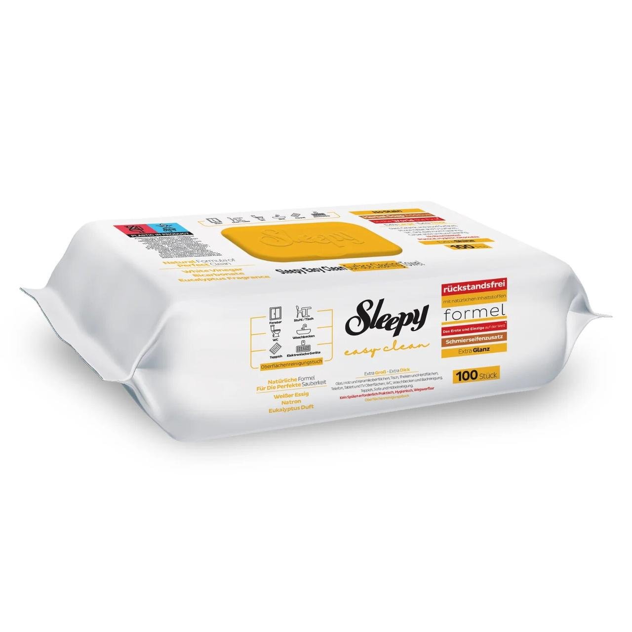 Вологі серветки-рушники для прибирання Sleepy Easy Clean Yellow 100 шт. (000006022)