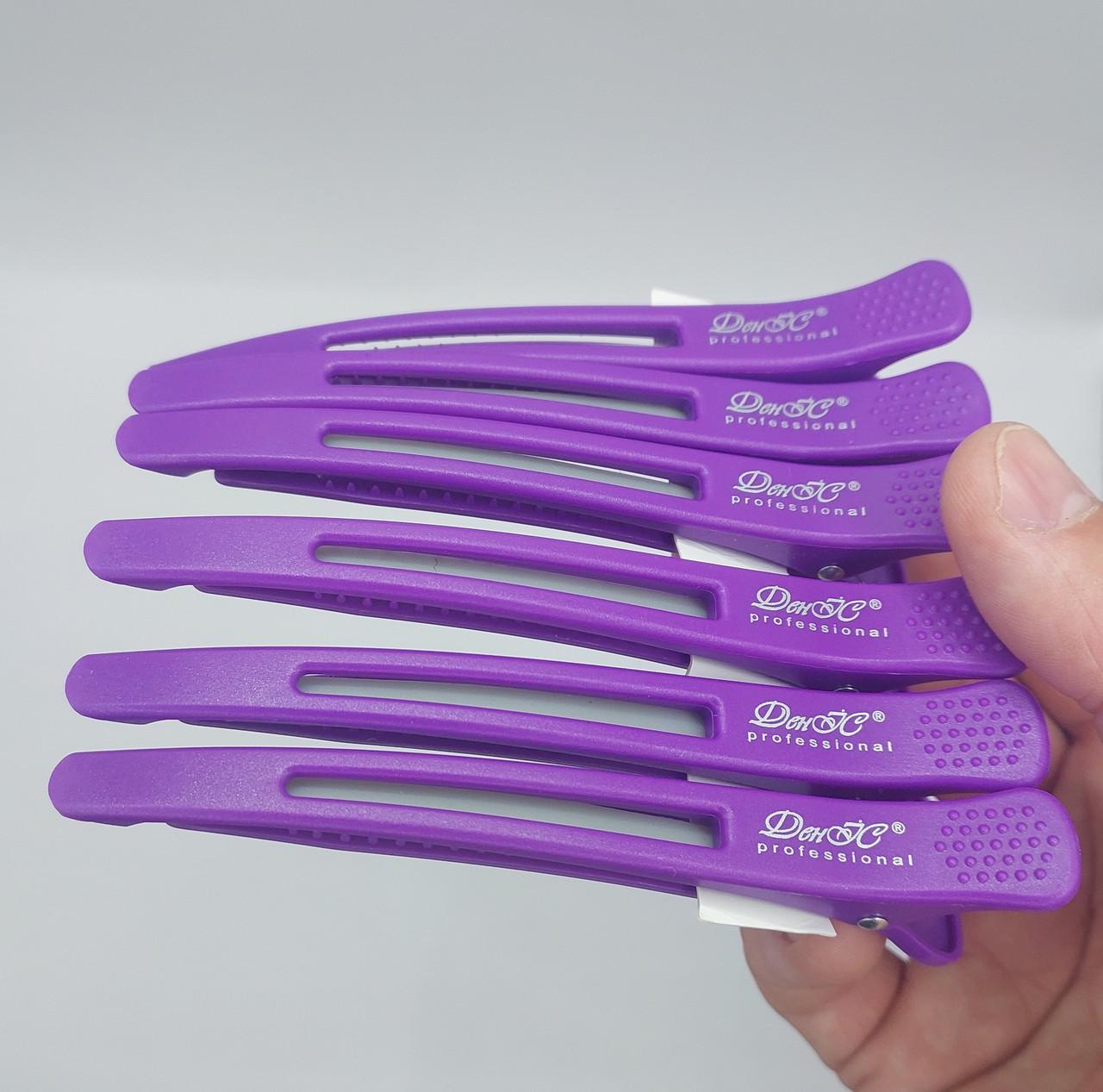 Зажим-Уточка с резинкой для волос ДенІС professional пластик 110 мм Сиреневый (1453071866) - фото 2 Зажим-Уточка с резинкой для волос ДенІС professional пластик 110 мм Сиреневый (1453071866) - фото 2