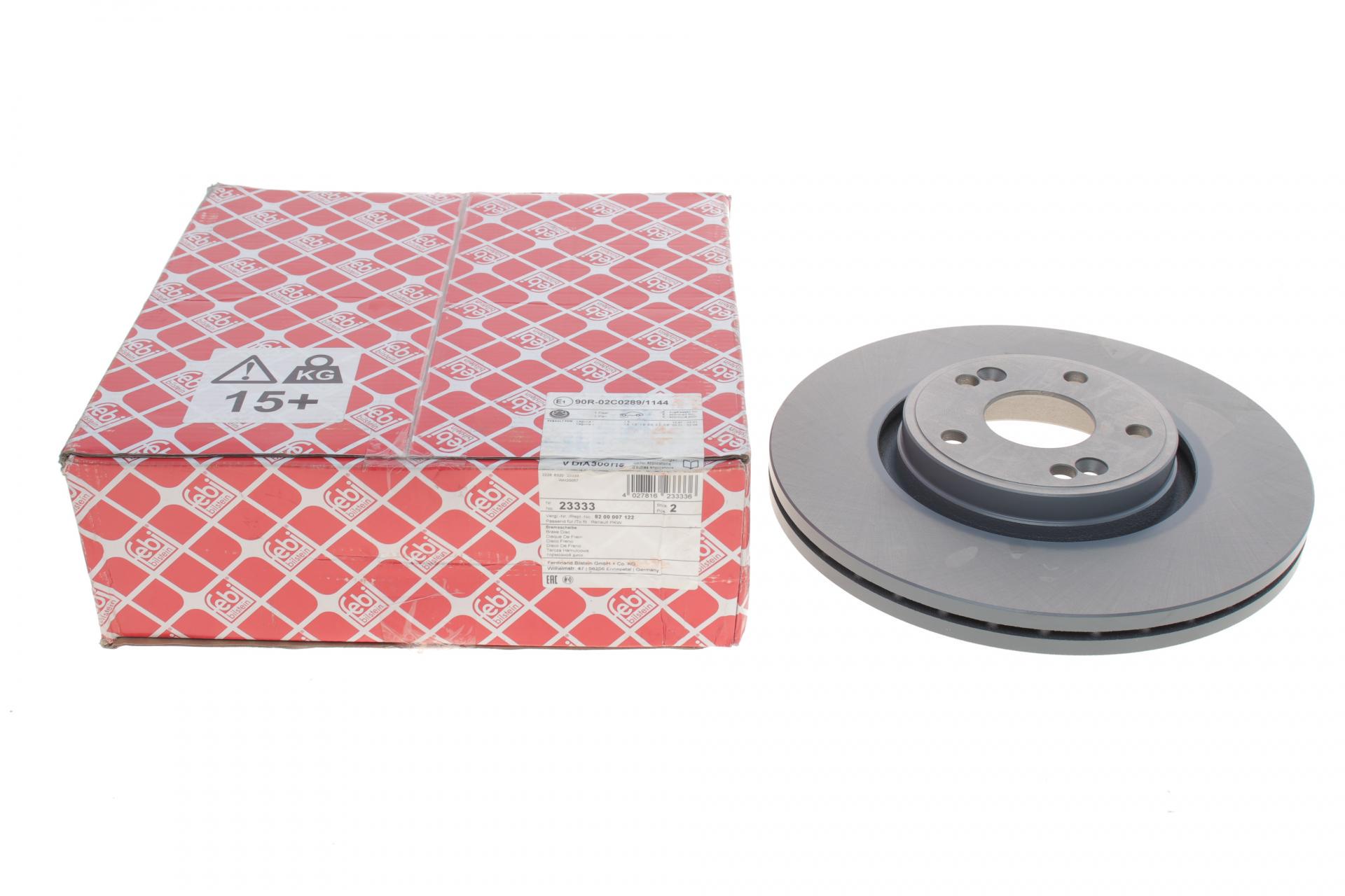 Диск тормозной передний FEBI BILSTEIN для Renault Laguna II 01-300x26 мм (23333)