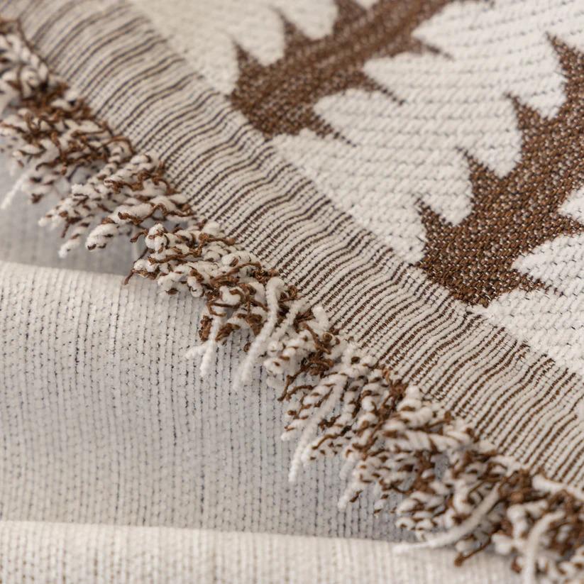 Плед покривало на диван та ліжко для м'яких меблів з візерунком 180х230 см Біло-коричневий - фото 4 Плед покривало на диван та ліжко для м'яких меблів з візерунком 180х230 см Біло-коричневий - фото 4