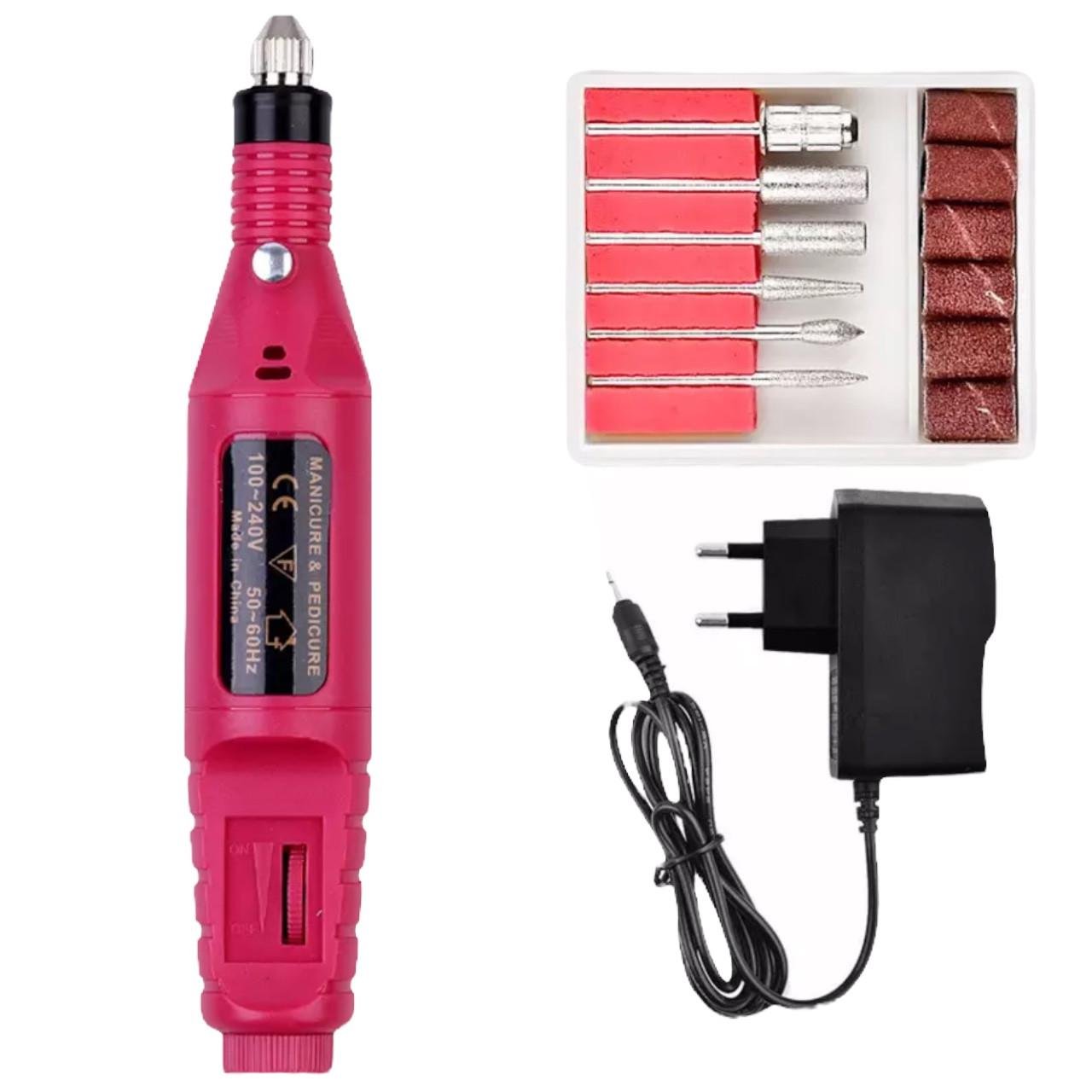 Фрезер-ручка мини для аппаратного маникюра 13000 об/мин 9 Вт Розовый