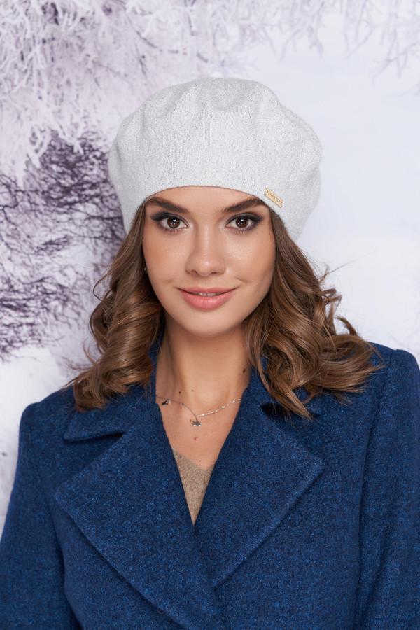 Берет с люрексом Braxton Наиля женский Белый (4908)