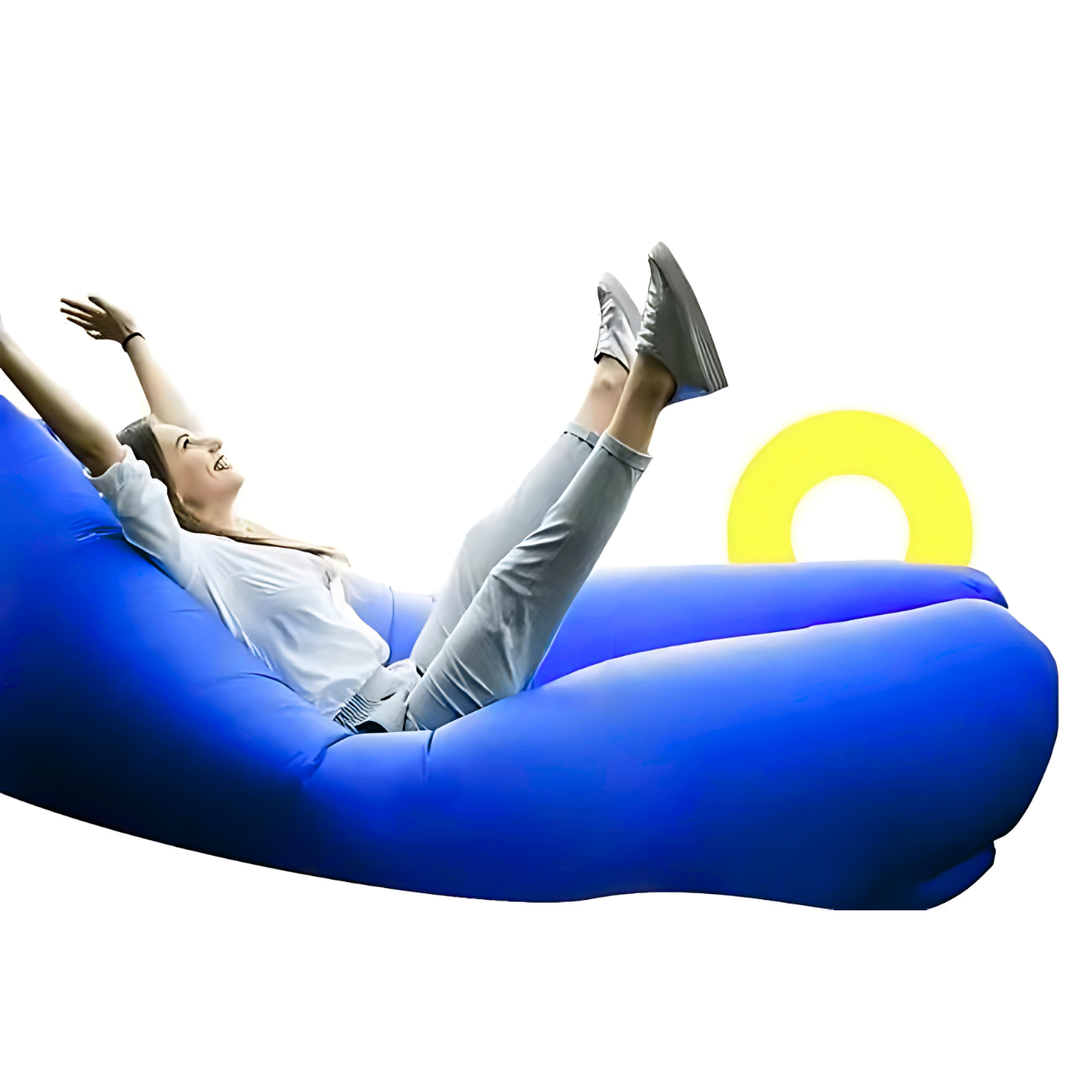 Лежак надувной Lamzac X-2 MAX двухслойный 200х90х70 см до 200 кг Синий (TM001276) - фото 4