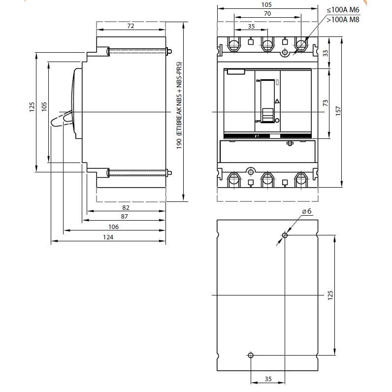 Автоматичний вимикач силовий ETI 250A 36 kA 3 полюси NBS-EC 250/3L LCD 250A 3P 004673089 (57052) - фото 3 Автоматичний вимикач силовий ETI 250A 36 kA 3 полюси NBS-EC 250/3L LCD 250A 3P 004673089 (57052) - фото 3