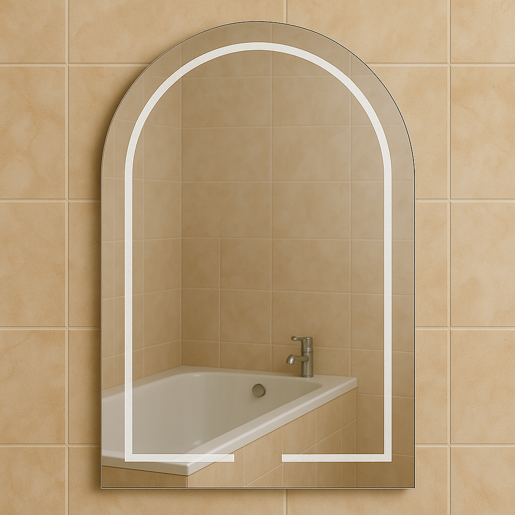 Зеркало арочное MPS-59 90х60 см без подсветки пескоструйное