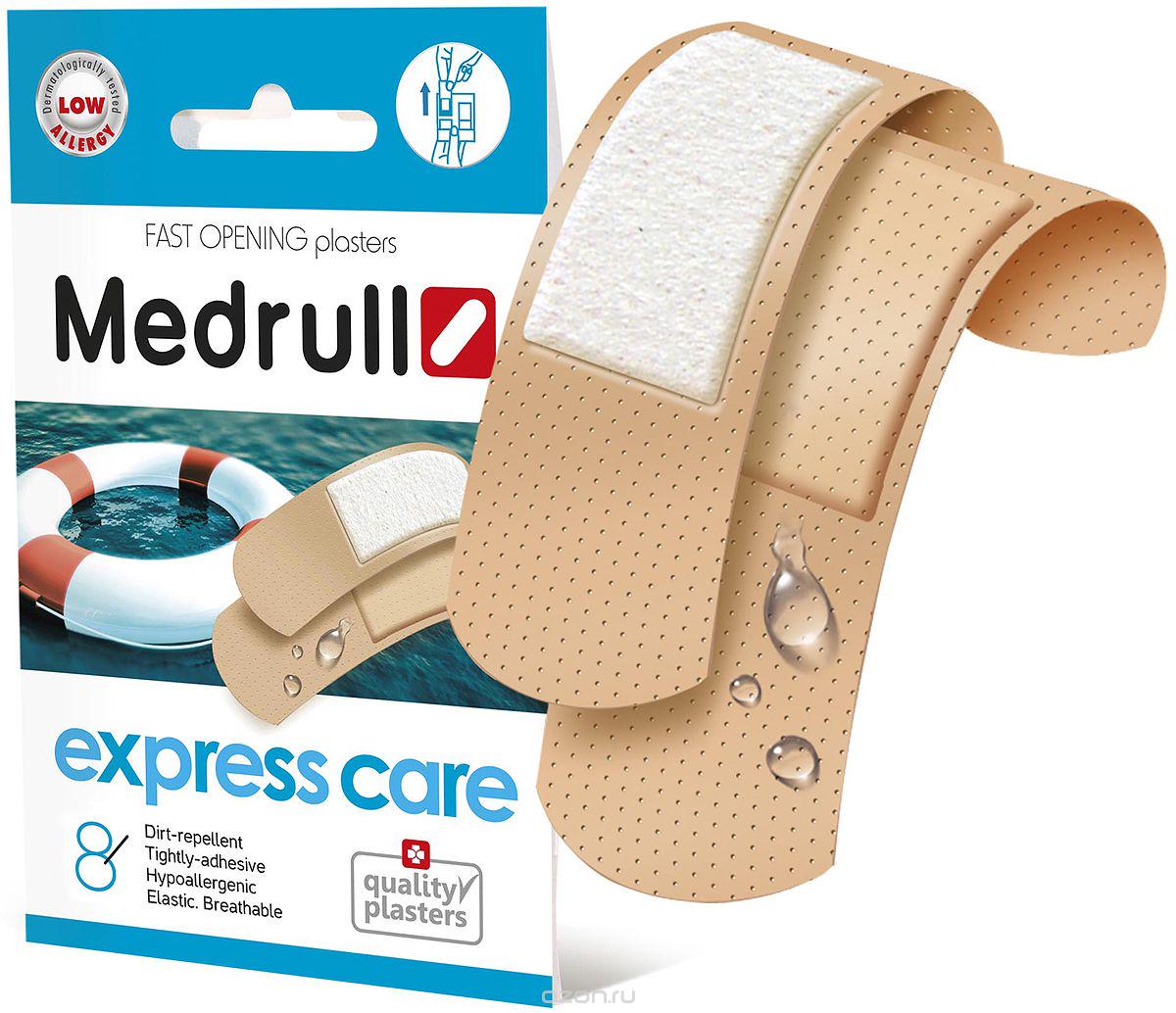 Пластырь Medrull Express Care с полимерного материала 7.2х2.5 см 8 шт. (4 742 225 003 331)