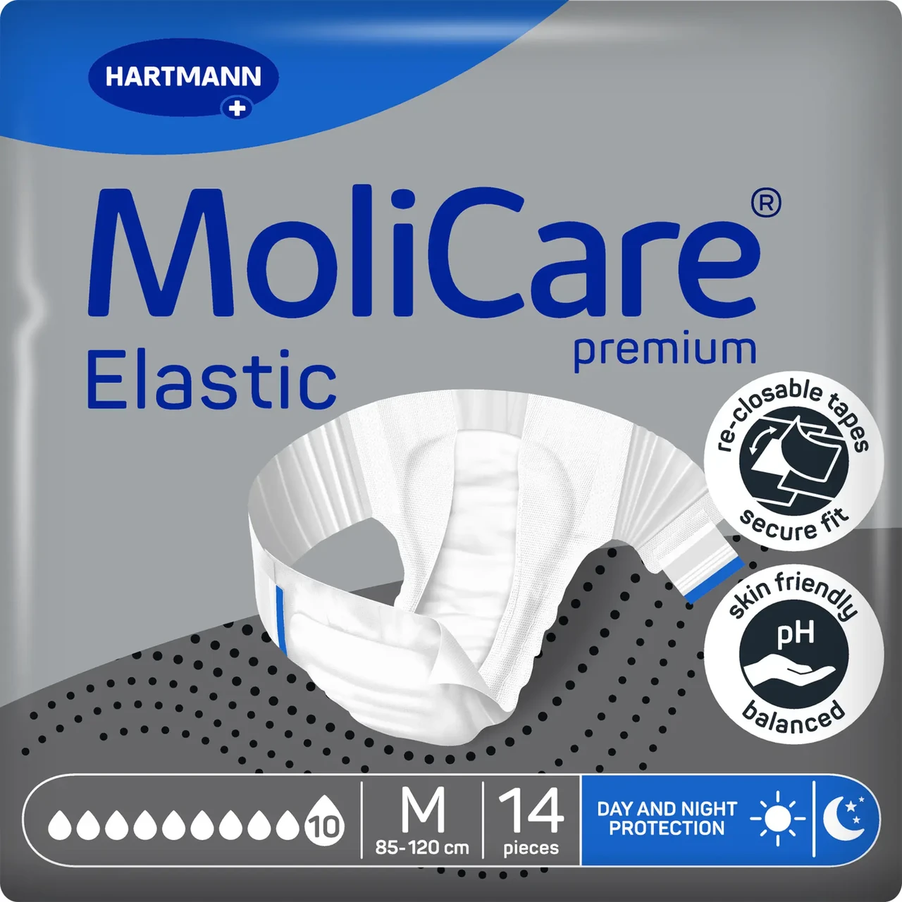 Подгузники ночные для взрослых MoliCare Premium Elastic страдающие недержанием 10 капель M 14 шт./пак. - фото 2 Подгузники ночные для взрослых MoliCare Premium Elastic страдающие недержанием 10 капель M 14 шт./пак. - фото 2