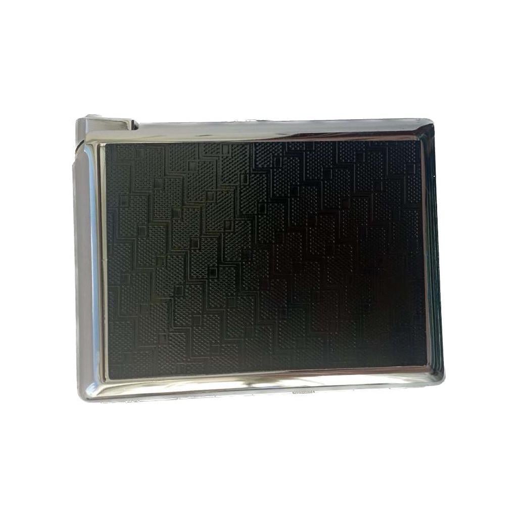 Портсигар на 20 сигарет с зажигалкой №3308 Black/Silver (10839)