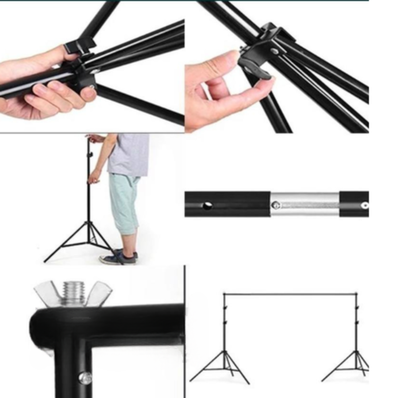 Комплект виниловый фон белый 1,6х2,5 м и стойка ворота 3х2,1 м с прищепками и сумкой - фото 4 Комплект виниловый фон белый 1,6х2,5 м и стойка ворота 3х2,1 м с прищепками и сумкой - фото 4