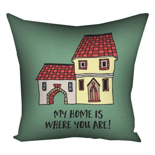 Подушка з принтом My home is where you are 50x50 см (5P_17L098)