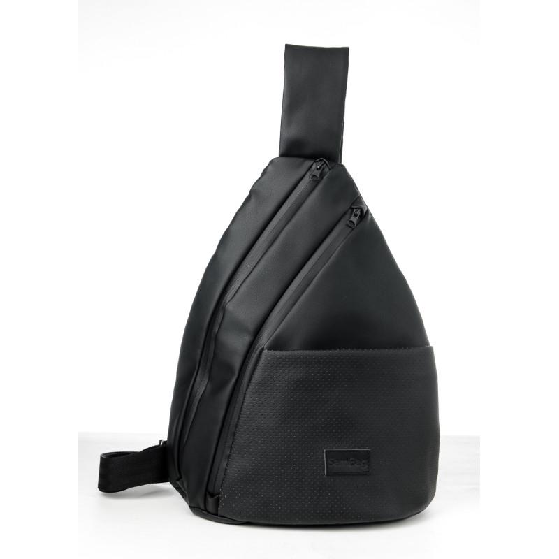 Cумка слинг Sambag Brooklyn MTO с перфорацией 42x29x9 см Черный