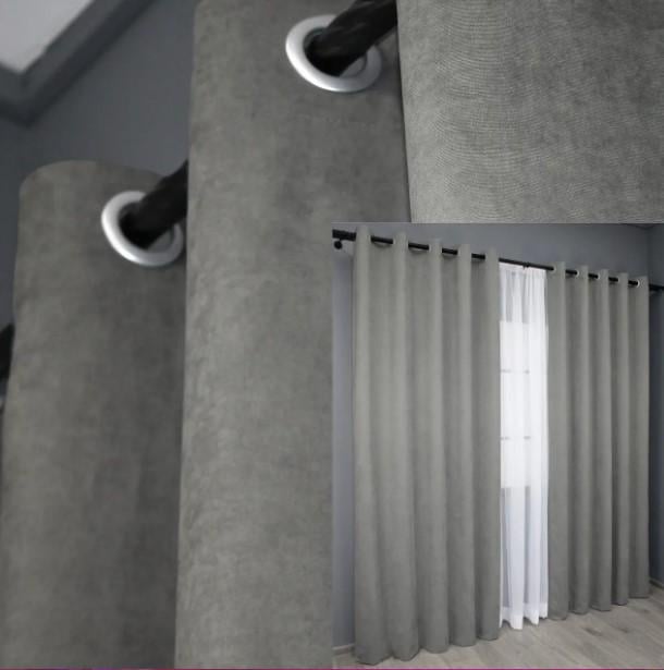 Комплект штор SPARTA на люверсах 1,5х2,7 м 2 шт. Серый (1093ш 37-0128) - фото 4 Комплект штор SPARTA на люверсах 1,5х2,7 м 2 шт. Серый (1093ш 37-0128) - фото 4