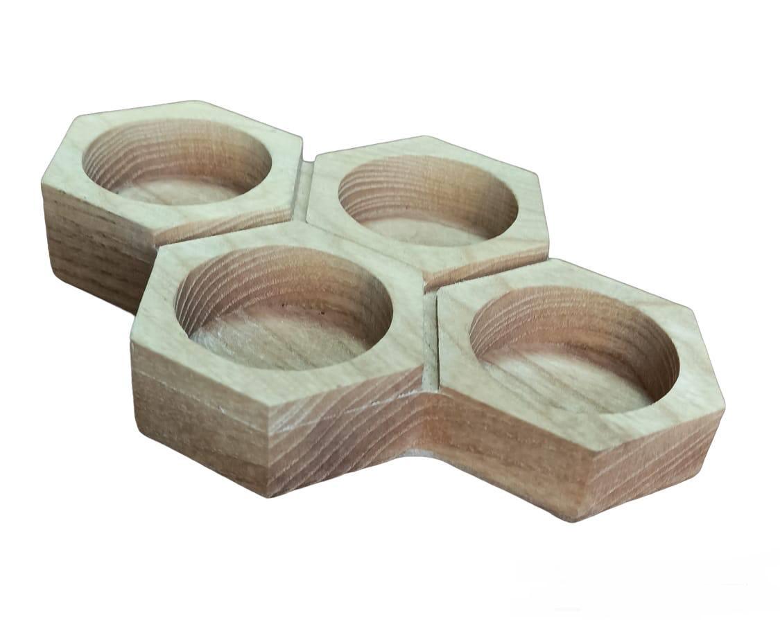 Підсвічник дерев'яний Бджолині стільники (14301653)