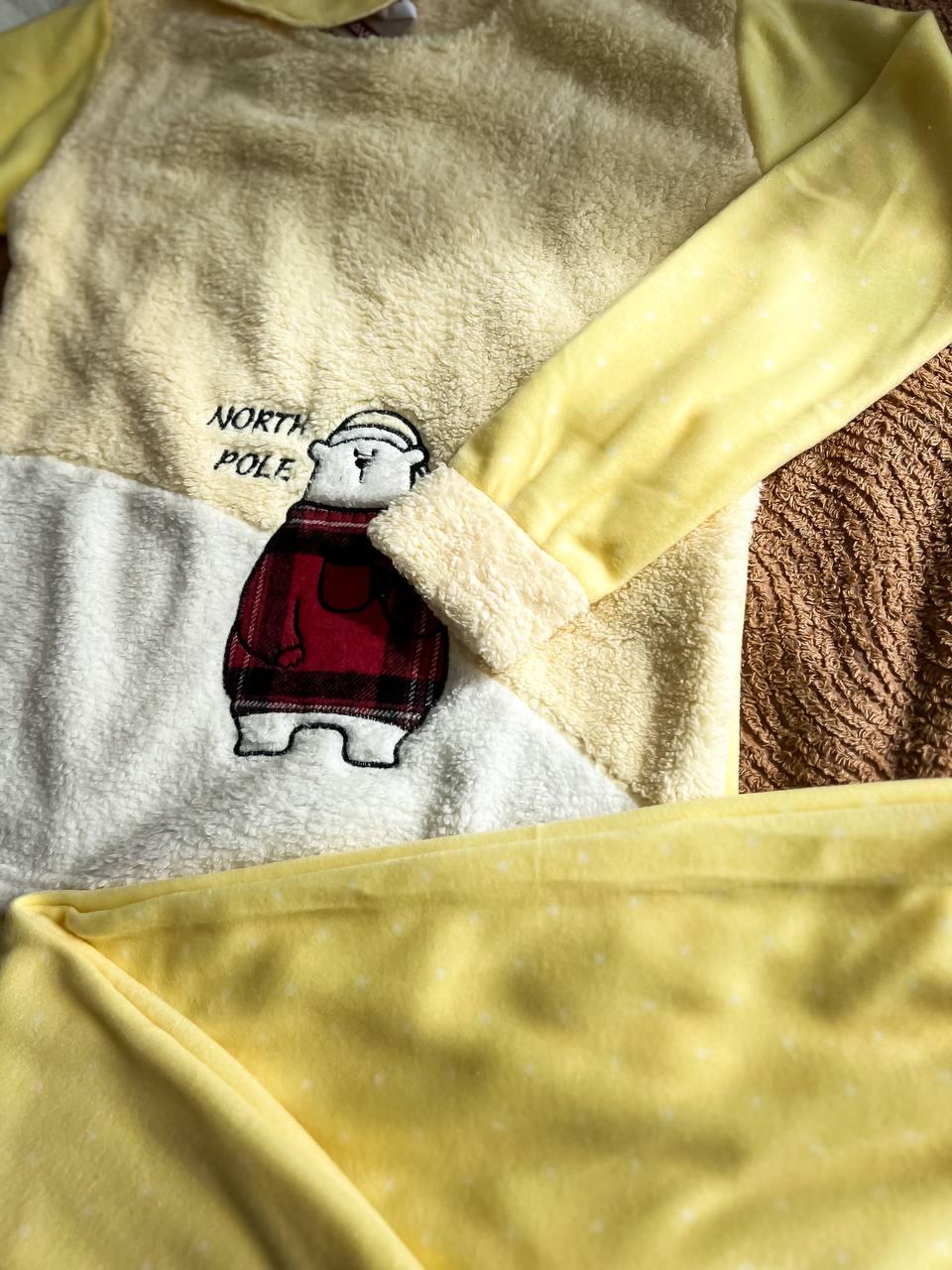 Пижама женская теплая DO2164 с принтом и маской для сна XL Желтый - фото 2 Пижама женская теплая DO2164 с принтом и маской для сна XL Желтый - фото 2