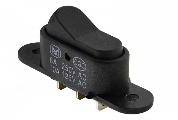 Переключатель АСКО-Укрем KCD1-13-102 B/B ON-ON 1 клавиша 1CO без подсветки 29,2 мм Черный (A0140040137)