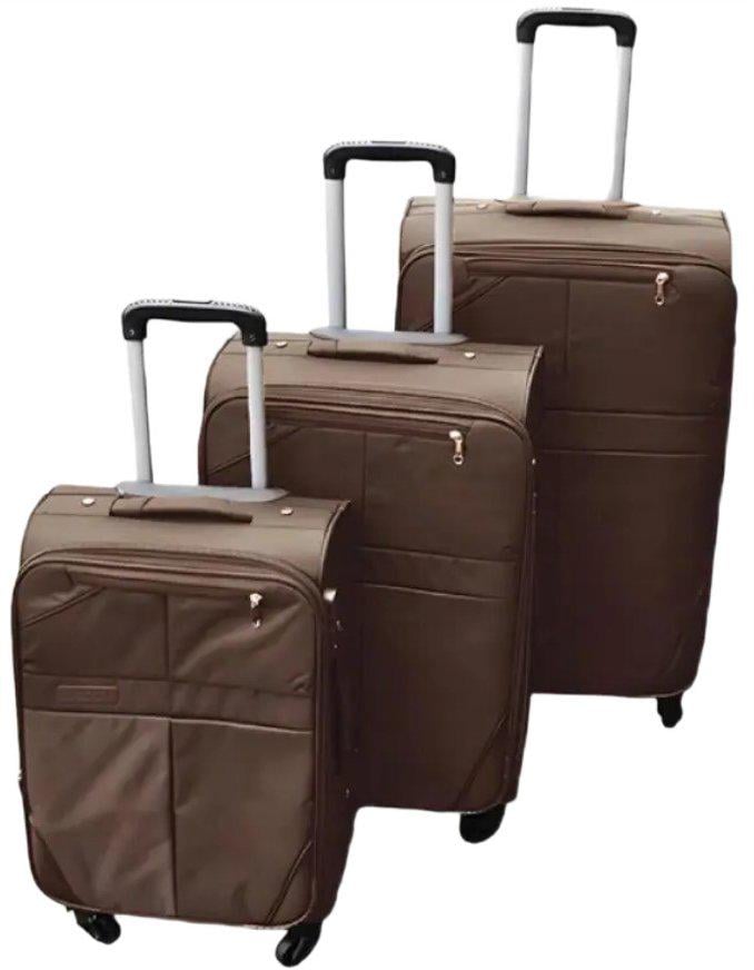 Комплект тканевых чемоданов на колесах Elemental Terra 3 шт. Коричневый (2104619177)