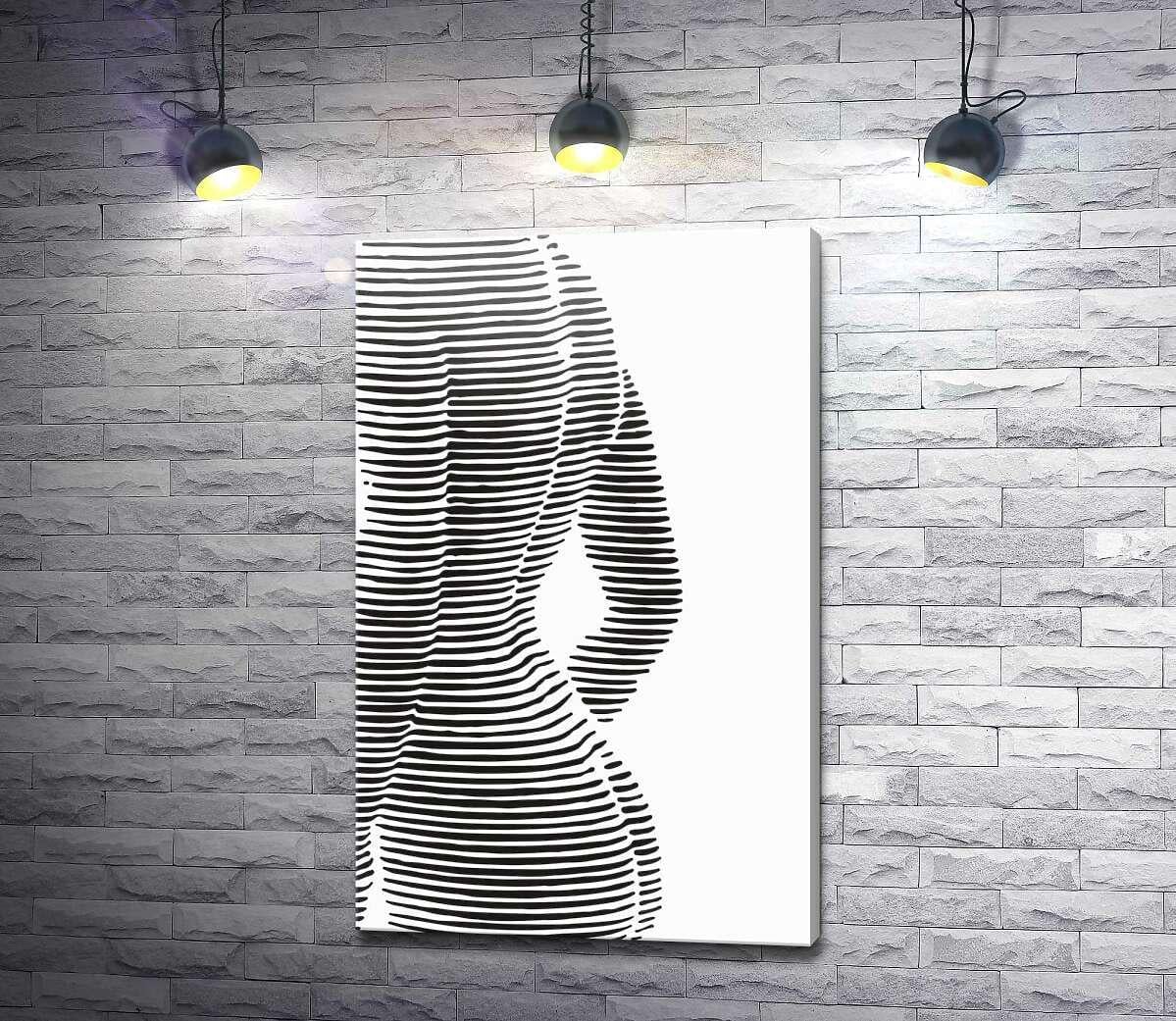Картина ArtPoster Образ женского тела в горизонтальных линиях 63x100 см Модуль №1 (004217)