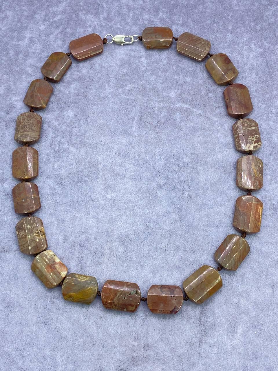 Бусы агат 46 см Коричневый (1040)