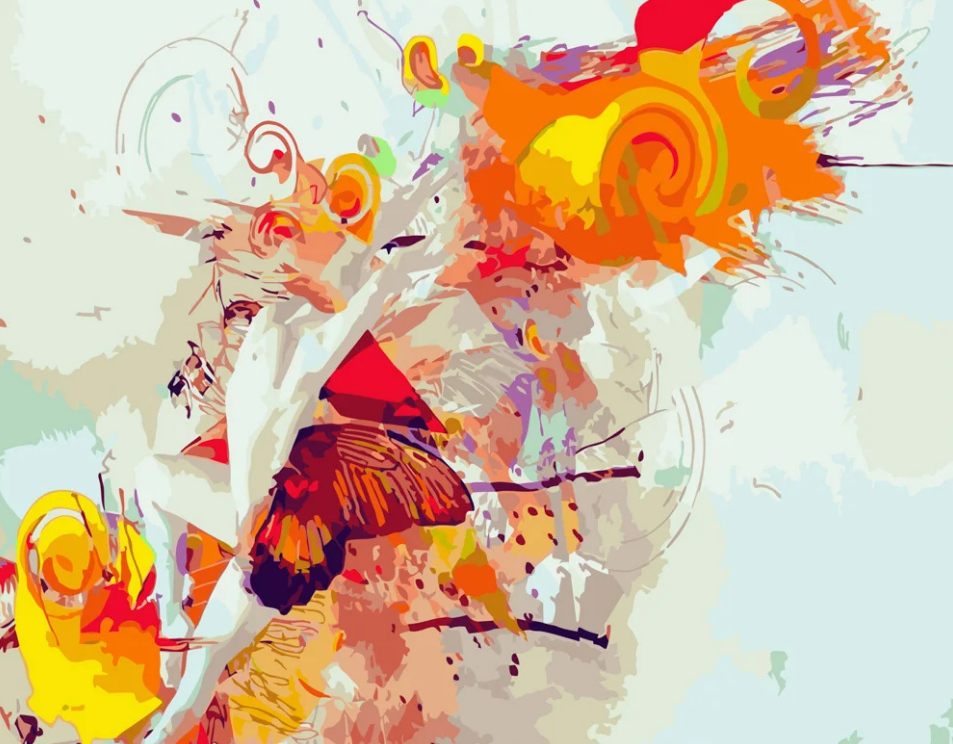 Картина по номерам Strateg Бабочка в абстракции 40x50 см (GS329)