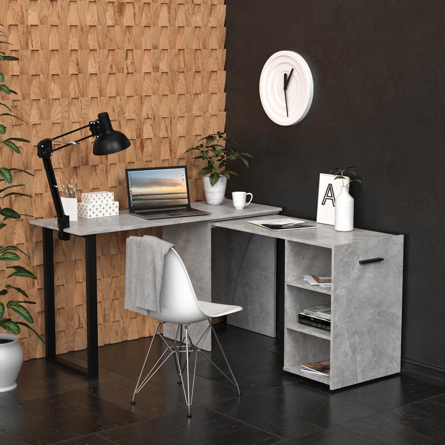 Стіл-тумба трансформер М-2 з трьома поличками Ательє світлий Стіл-тумба трансформер М-2 з трьома поличками Ательє світлий