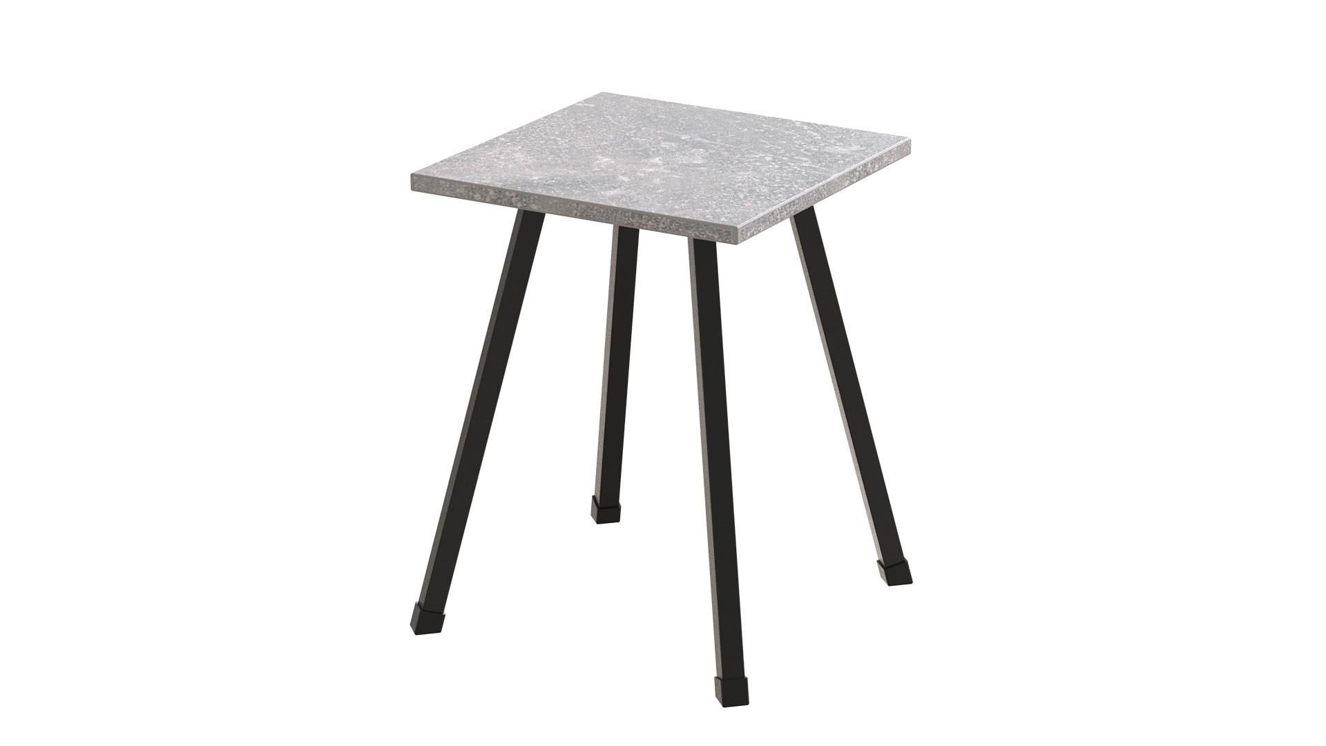 Табурет Ferrum-decor метал/ДСП 16 мм 430x320x320 мм Чорний/Бетон (FRD-106917)