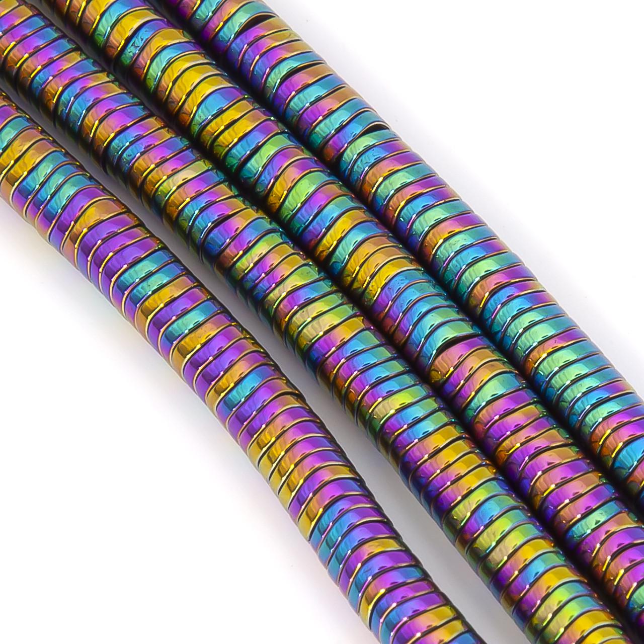 Бусины гематитовые Волна 4х1 мм 40 см 370 шт. Радужный (БГ0401в52)